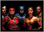 Gal Gadot - Wonder Woman, Ray Fisher - Cyborg, Film, Jason Momoa - Aquaman, Ezra Miller - Flash, Liga Sprawiedliwości - Justice League, Ben Affleck - Batman