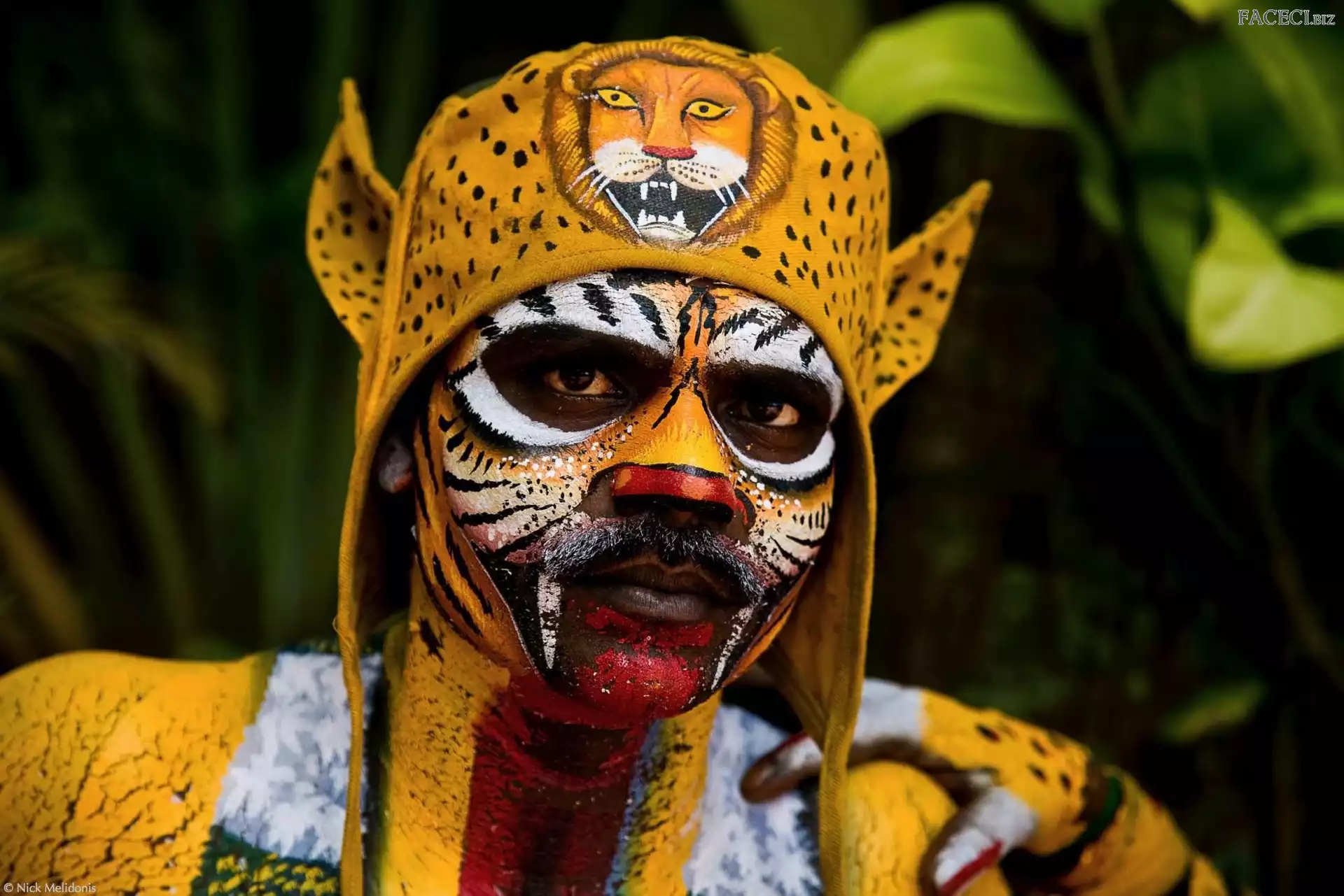Bodypainting, Mężczyzna, Tygrys