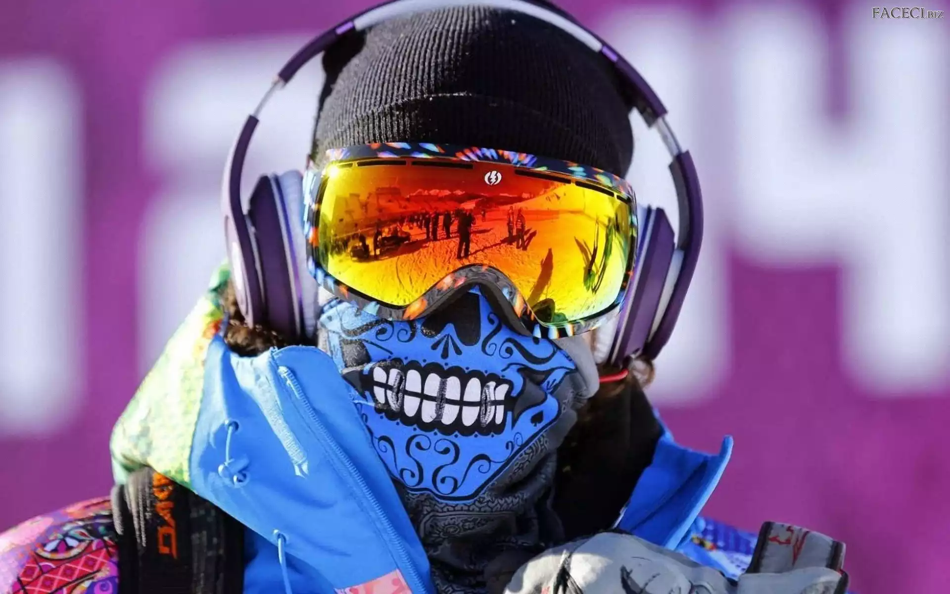 Okulary, Mężczyzna, Sochi 2014, Olimpiada, Maska, Słuchawki