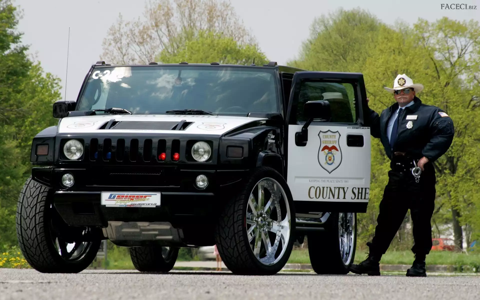 Policyjny, Policjant, Samochód, Hummer